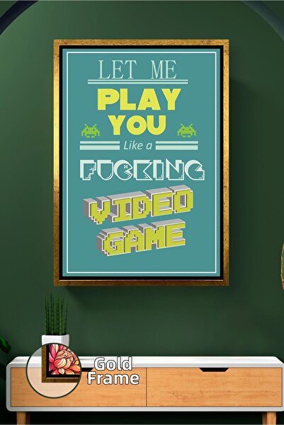 KOSS Dijital Pictură de perete înrămată cu scris pentru jucători Pictură deco...