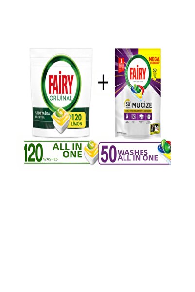 Fairy All-In-One Dishwasher Detergent Tablet / Capsule Lemon Scent 120 Washes...