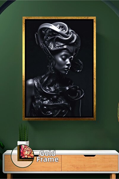 KOSS Dijital Λεπτομερής γυναικεία φιγούρα σε μαύρες αποχρώσεις Πίνακας σε καμ...