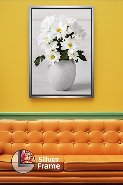 KOSS Dijital Διακοσμητικός πίνακας με λουλούδια λευκής χαμομηλιάς Πίνακας καμ...