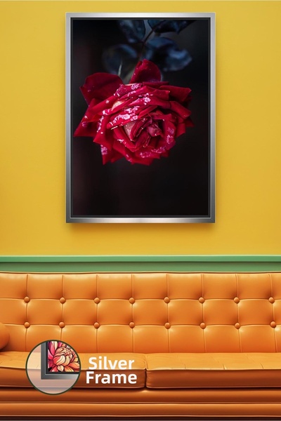 KOSS Dijital Pictură pe pânză înrămată cu trandafiri roșii, decor modern pent...