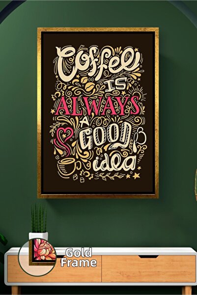 KOSS Dijital Tipografie cu tematică de cafea scrisă Decor de perete de bucătă...