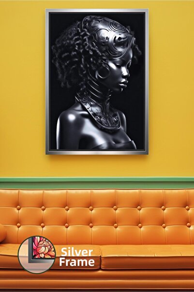 KOSS Dijital Mască cibernetică, detaliată, figură de femeie afro, pictură pe ...