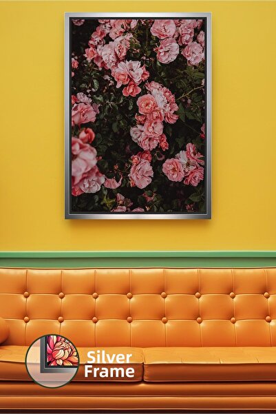 KOSS Dijital Grădina trandafirilor roz, decor de perete pentru casă, cu flori...