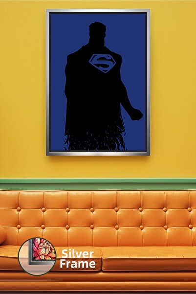 KOSS Dijital Σύμβολο δύναμης Σούπερμαν Μπλε φόντο Μίνιμαλ σχέδιο Διακόσμηση τ...