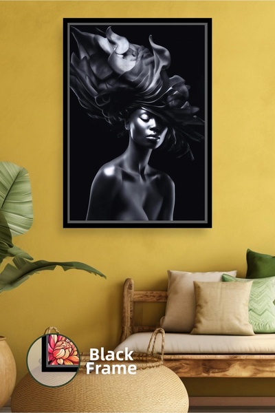 KOSS Dijital Pictură pe pânză înrămată cu figură feminină în mișcare în tonur...