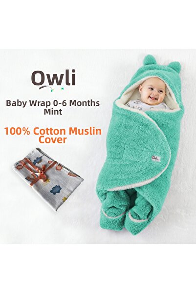 Owli 0-6 Months Outer Swaddle Mint and Muslin