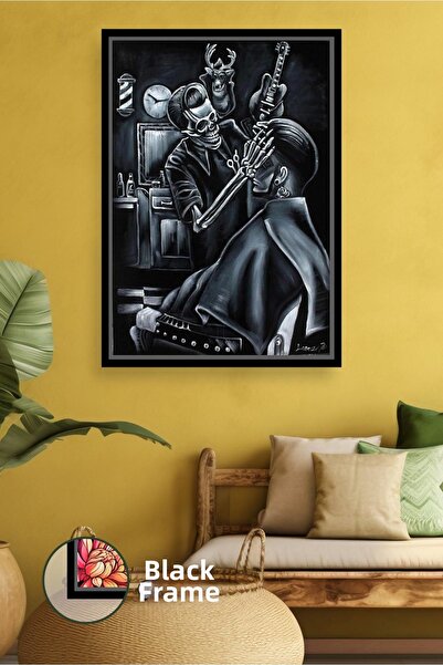 KOSS Dijital Pictură pe pânză înrămată cu decor masculin de perete cu craniu ...