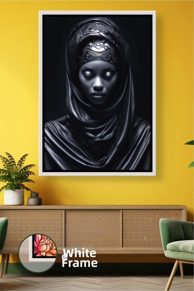 KOSS Dijital Portret de femeie în tonuri de negru Decor de perete Sufragerie ...