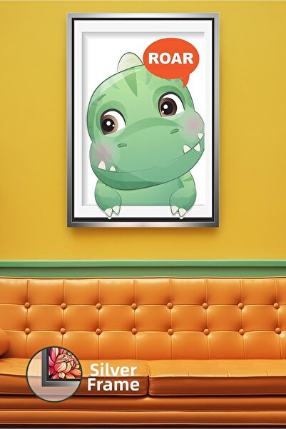 KOSS Dijital Fun Children's Room Concept Decor Framed Canvas Painting with Ro...