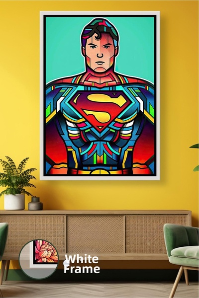 KOSS Dijital Ζωγραφική τοίχου με χρώματα και δυναμικό σχέδιο Superman Superhe...