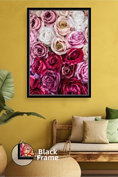 KOSS Dijital Pictură de perete cu flori de trandafiri colorate în tonuri vii,...