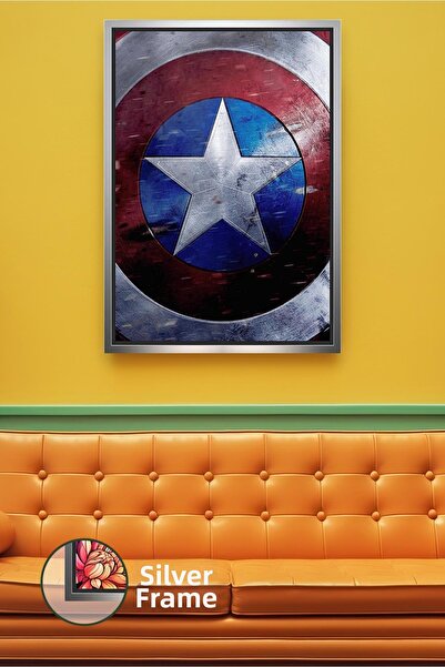 KOSS Dijital Decor de perete cu design Captain America Metal Shield, pictură ...