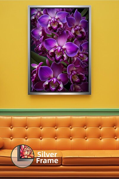 KOSS Dijital Pictură murală cu flori de orhidee mov Decor elegant și modern p...