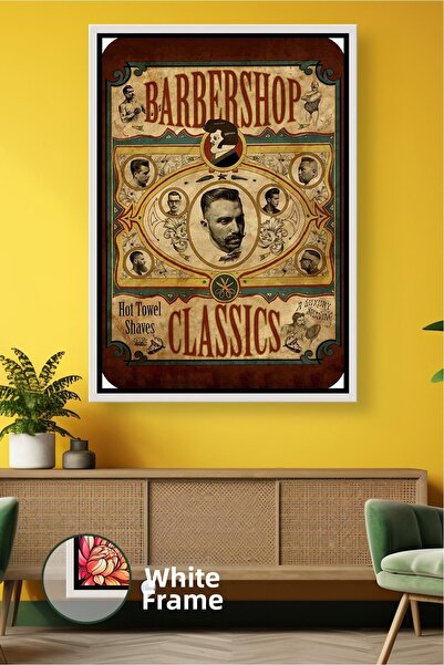 KOSS Dijital Classic Barber Shop Portrait Barber Wall Decor Men's Barber Shop...