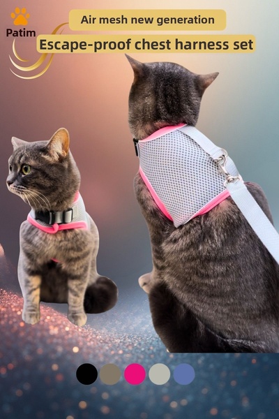 Epatim Air Mesh New Generation Cat Dog Chest Leash Set
