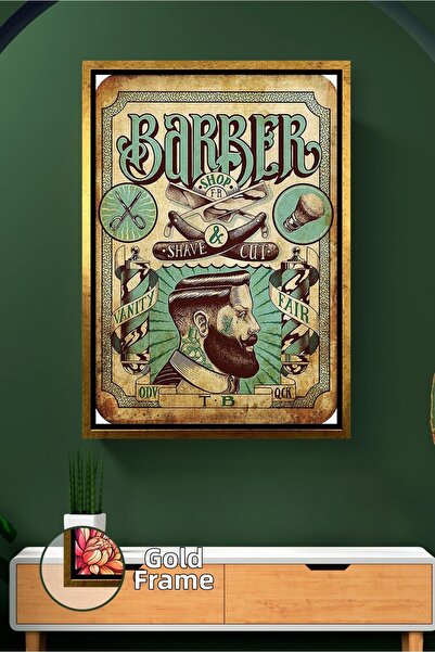 KOSS Dijital Κλασική διακόσμηση τοίχου με πορτρέτο κουρείου, εικόνα σε καμβά ...