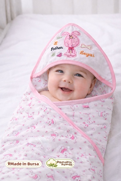 Onouqo 0-3 Months Newborn Hooded Swaddle Blankets – Cotton, Soft Texture – Bu...