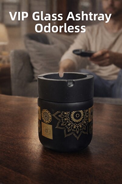 Vip Home Concept Γυάλινος τασάκι χωρίς άρωμα με σχέδιο οικιακός τασάκι αυτοκι...