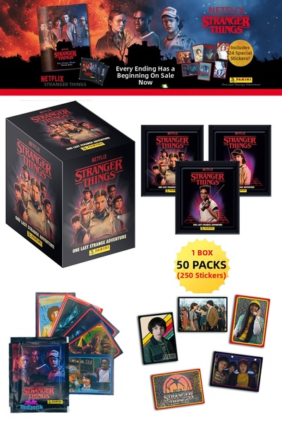 hediyecik مجموعة ملصقات بانيني سترينجر ثينجز للمغامرة الغريبة الأخيرة، علبة و...