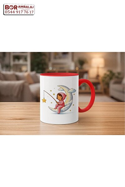 Borambalaj Red Handle Mug Cup Bedtime