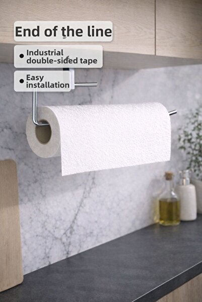 Le Touche Chrome Roll Towel Holder Napkin Holder Adhesive Practical Kitchen H...
