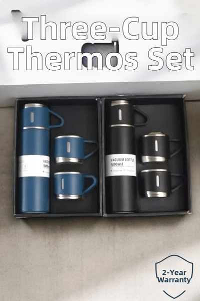 toyigoo Stylish and Durable Thermos Set with 3 Cups and Long-Term Heat Preser...