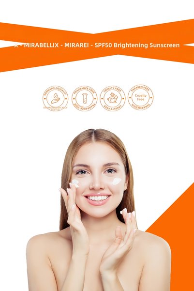 Mirabellix كريم الشمس المضاد للعيوب والتفتيح بعامل حماية من الشمس SPF50+ - حماية عالية مع فيتامين سي وخلاصة جذور عشبة اللبان 50 مل