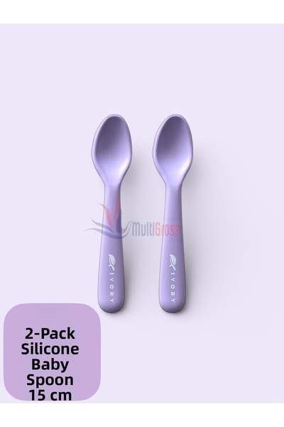 Multiamo 2-Piece Silicone Feeding Spoon 15 cm 100% Silicone Bpa Free