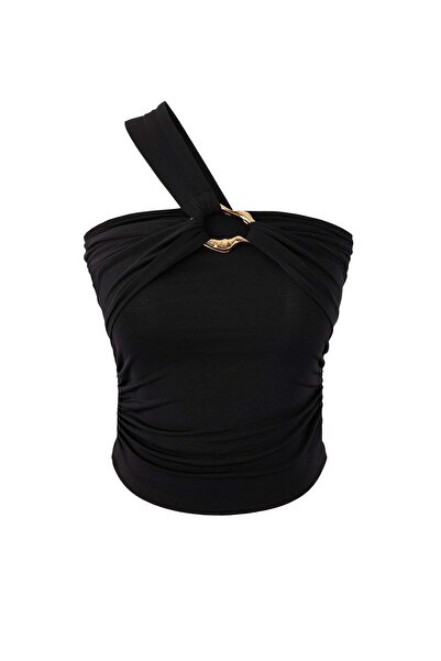 Trendyol Collection Black Accessory Detailed Party Blouse Tprss26Bz00022