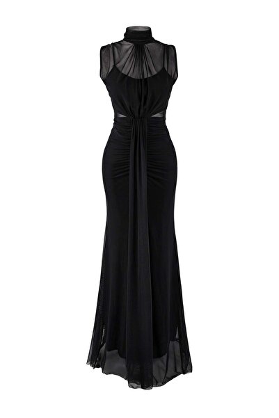 Trendyol Collection Rochie de seară maxi și rochie de absolvire neagră din ma...