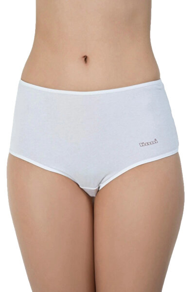 Kom Γυναικείο βαμβακερό ψηλόμεσο εσώρουχο Λευκό Maxi 2 Πακέτο