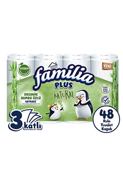 Familia Plus Natural Tuvalet Kağıdı 48 Rulo (16 Rulo x 3 Paket)