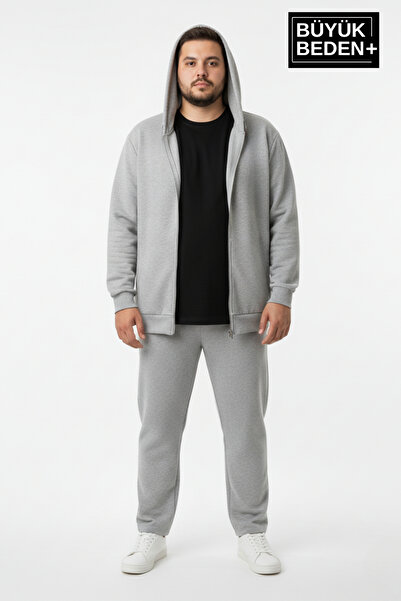 Superlife Men's Plus Size Zippered Hooded Thin Sweatshirt Cardigan - Comfortable Fit Spr26Bhr960