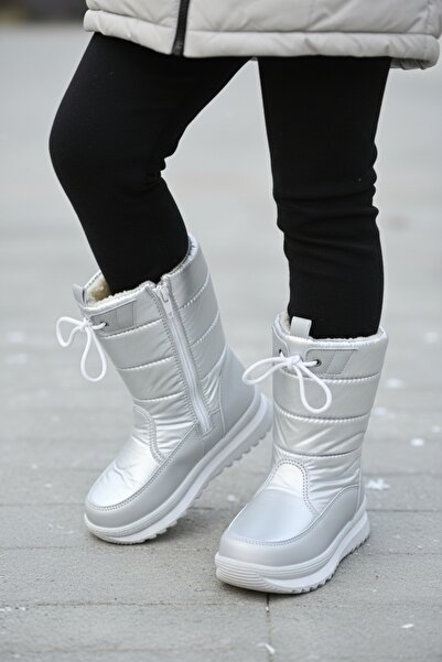 PATİK BEBE أحذية ثلج للفتيات مع بطانة فرو وسحاب ونعل مضاد للانزلاق