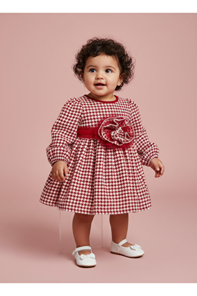 Jolanda Houndstooth Patterned Baby Dress