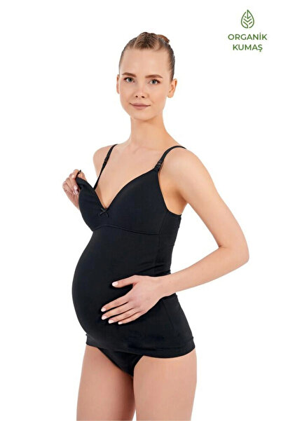 Blackspade 1564 Husă cu burete Organic Negru Tricot de corp pentru alăptare