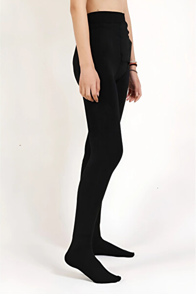 Belvü Kadın Peluş İç Yüzeyli Sıcak Tutan Çoraplı Termal Tayt