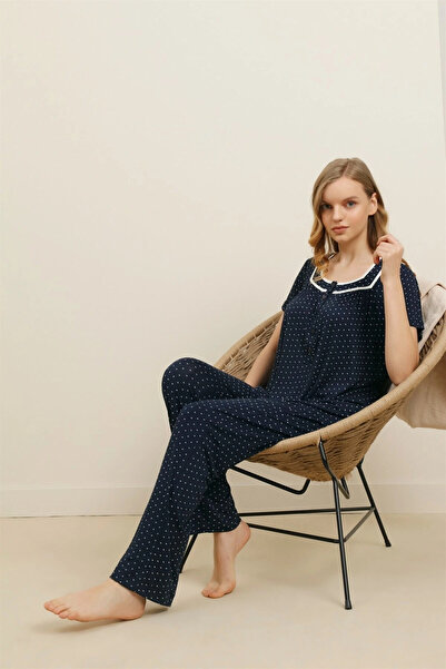 Cossy By Aqua Kadın Siyah Desenli Pijama Takım 21aqu0021683