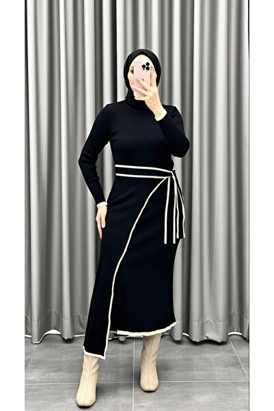 Gülsüm Aydın Özel Koleksiyon Triko Belden Bağlamalı Kışlık Elbise