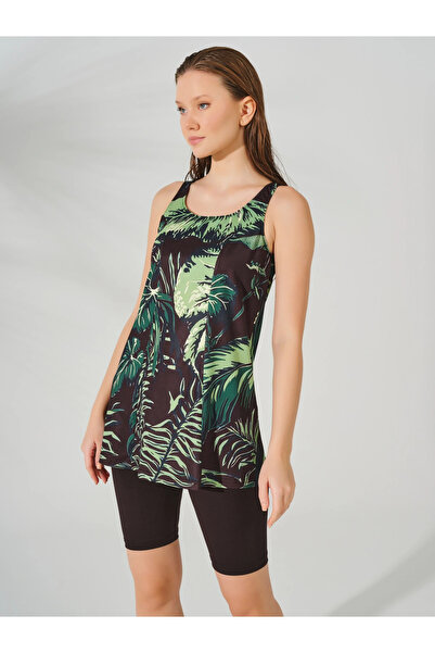 ALFASA Desenli Askılı Yarı Kapalı Mayo