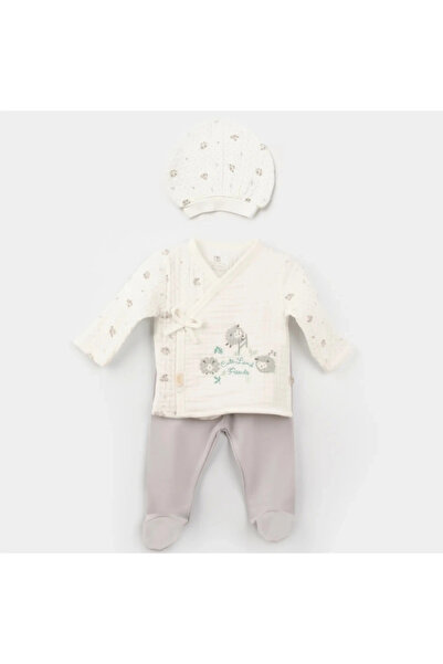 Bibaby Lamb Friends 3-Piece Bodysuit Set 73328 Gray