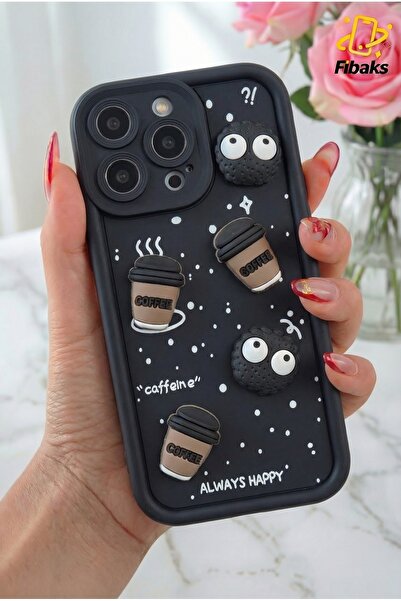 Fibaks حافظة آيفون 14 برو بتصميم منقوش مع حماية للكاميرا، غطاء سيليكون ناعم ب...