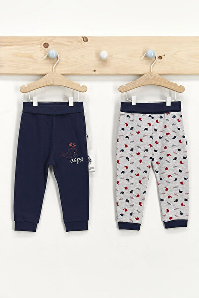 U.S. Polo Assn. Base. Polo Assn Licensed Cute Fishes Navy Blue Baby Boy 2-Pie...