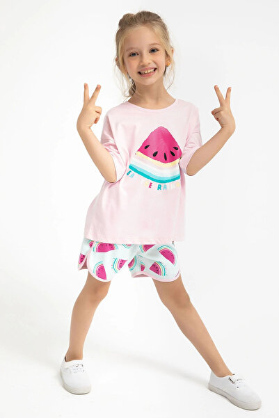 ROLY POLY Rolypoly Eat the Rainbow Light Pink Girl Shorts Suit