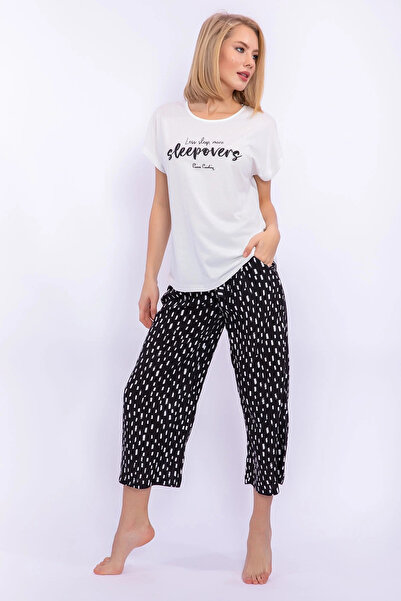Pierre Cardin Sleepovers Krem Kadın Kapri Takım