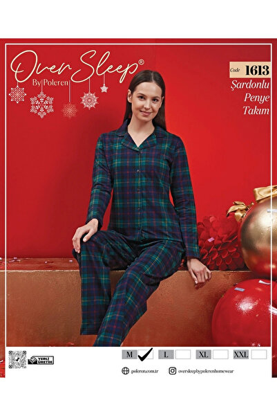 ARAS OVER SLEEP 1613 POLEREN NAVY BLUE Čupkani materijal PIZAMA SET