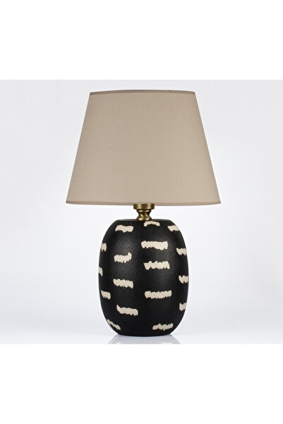 MOENAStudio Black Color Dakota Ceramic Lampshade – Beige Headboard