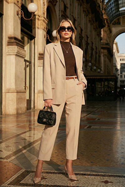 Lela Regular Fit High Waist Straight Leg Belted Trousers Pants 68350938