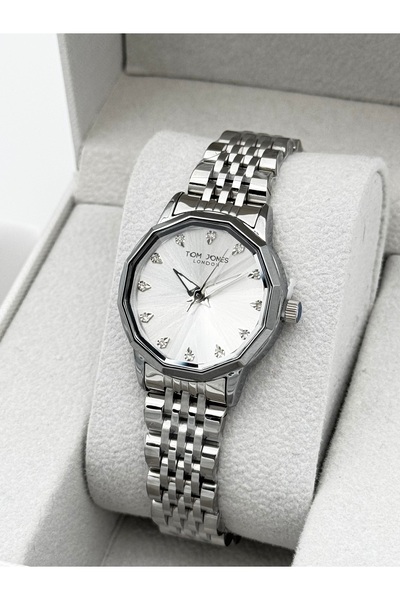 Tom Jones Women's Wristwatch with Steel Strap, Metallic, Cut Glass, Waterproo...